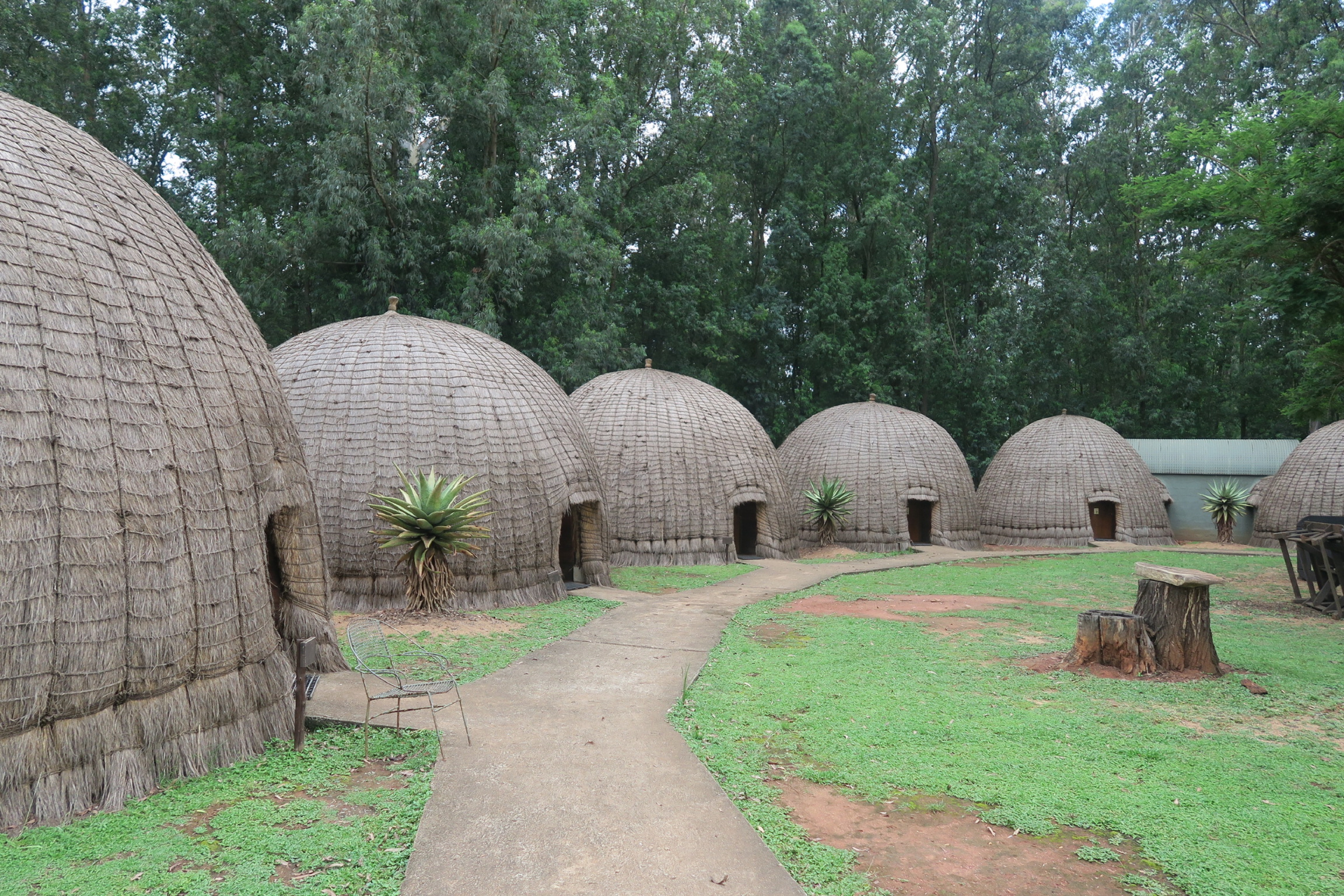 Traditional beehive huts at Mlilwane Wildlife Sanctuary in Eswatini