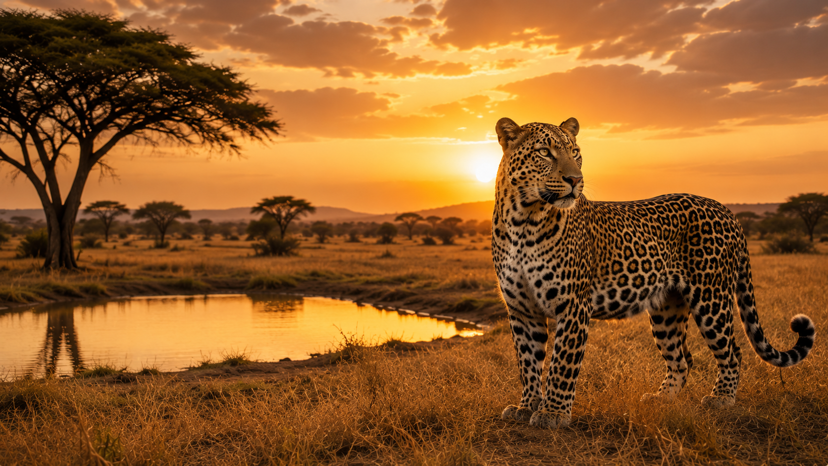 Leopard at sunset during 5 Day Kruger Park and Private Game Lodge Safari