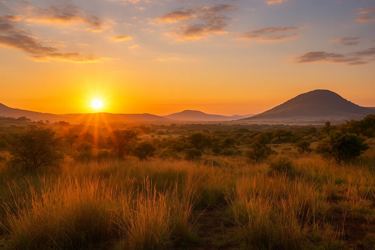Sunrise on a morning Pilanesberg safari